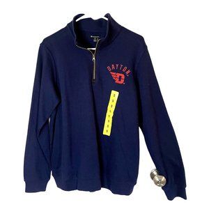 Dayton Flyers Blue 1/4 Zip Long Sleeve Sweatshirt Size Small
